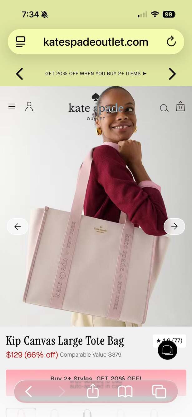 Kate Spade Kip Canvas Large Tote Bag